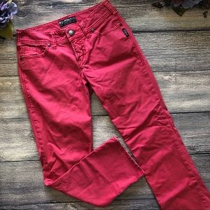Silver Suki Capris in raspberry red/pink sz 26